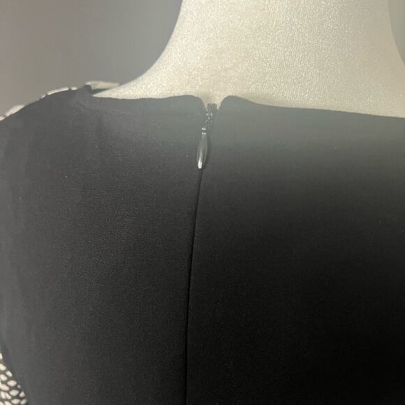 Julia Jordan Woman’s Black White Textured Geometric Sheath Career Dress- Size 10 - Picture 9 of 9